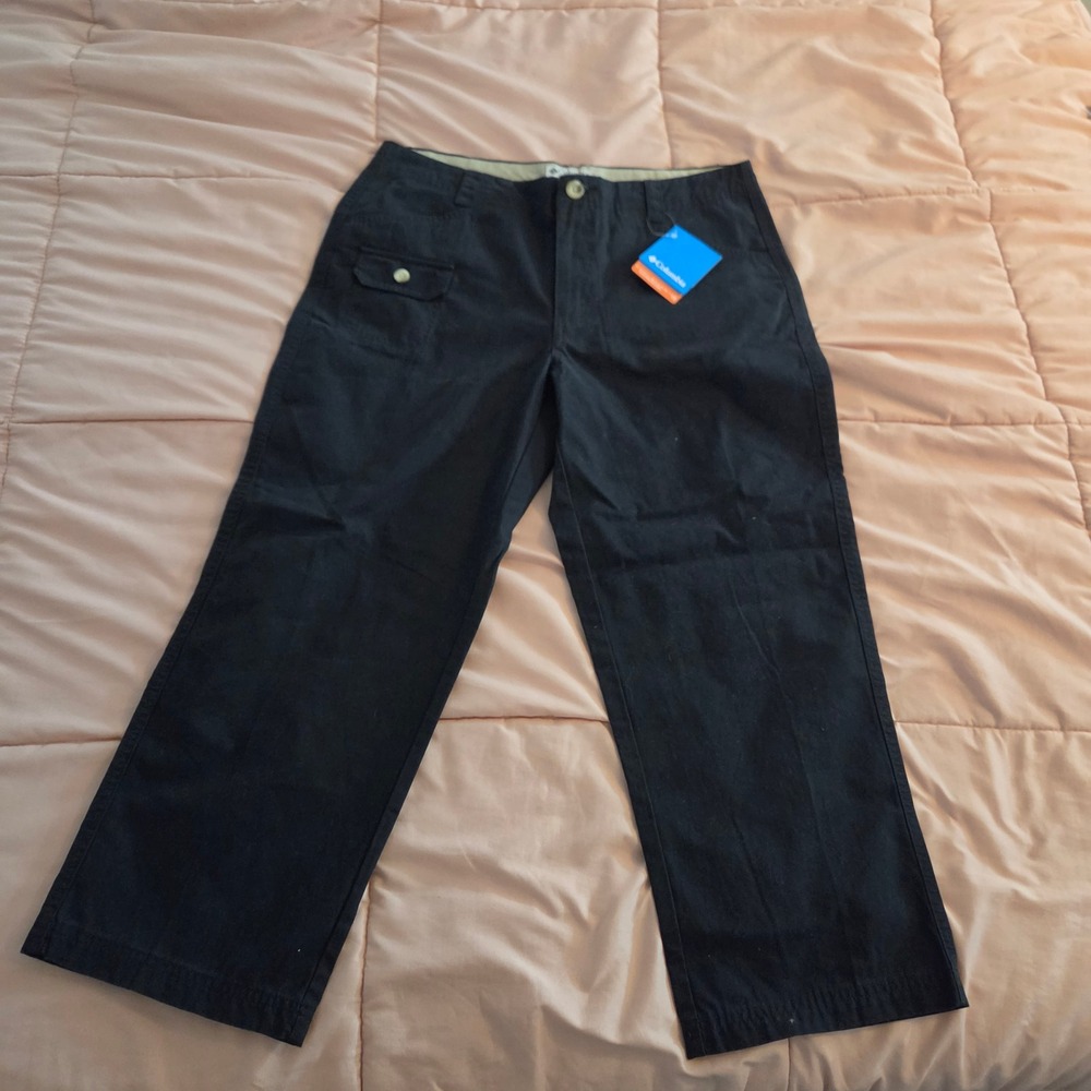 Columbia Womens Black Omni-Shade UPF 15 Capri Pants Size 10 AL 8515 NWT
